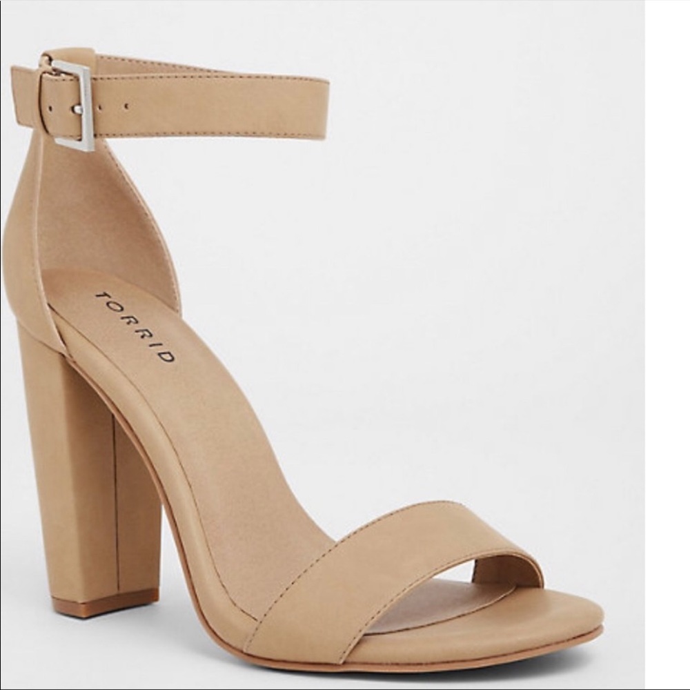 Torrid heeled nude sude sandals